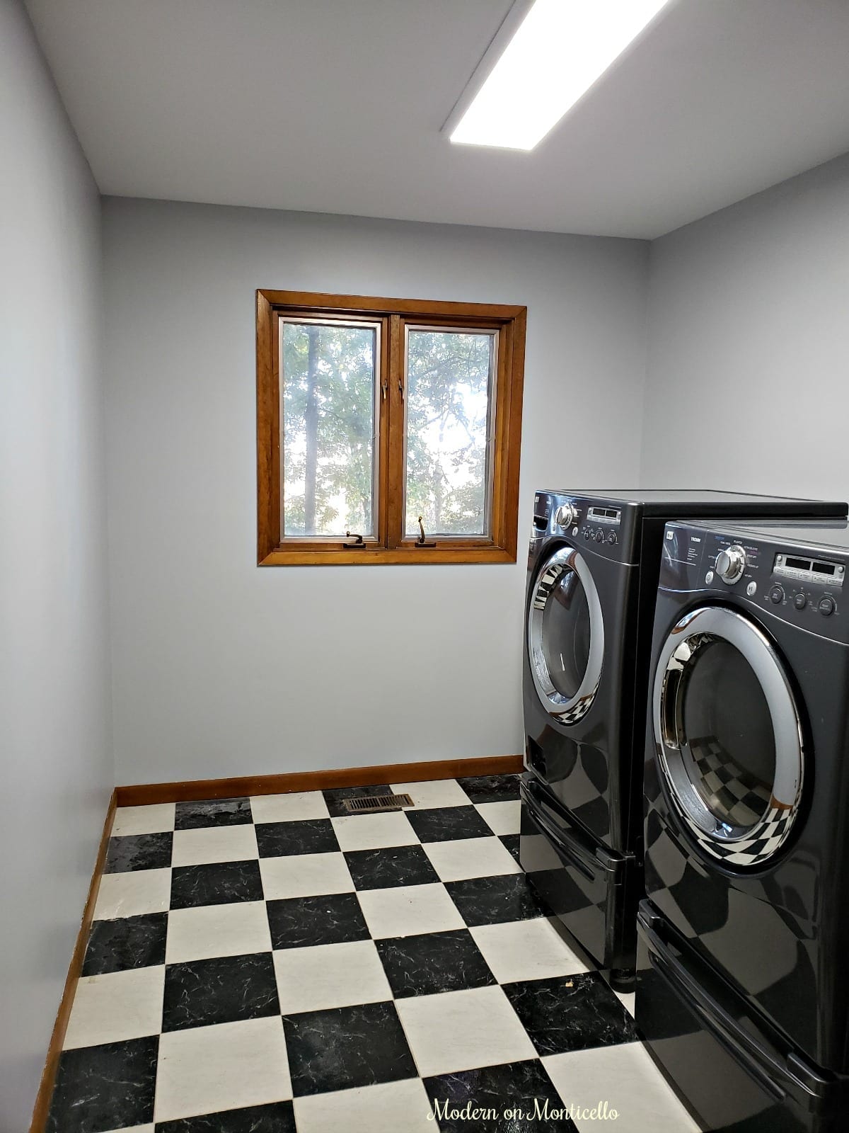 newly painted laundry room