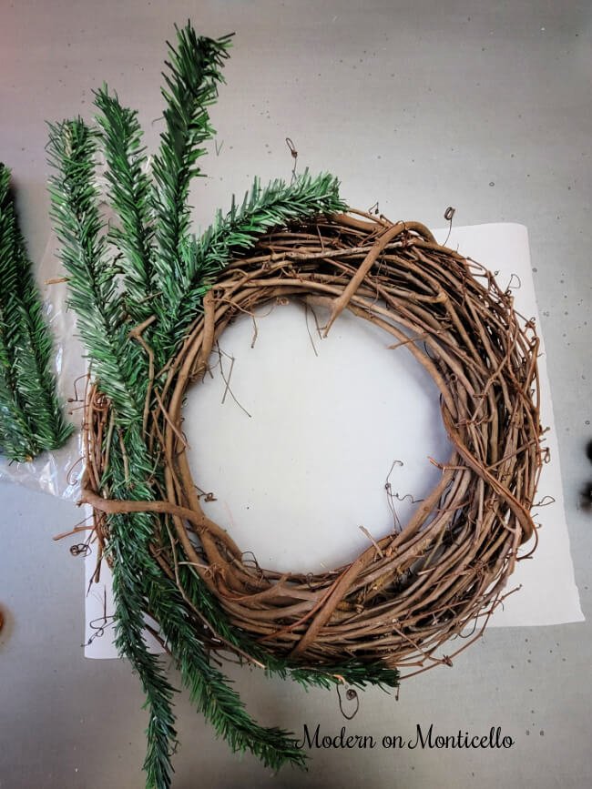wreath in process