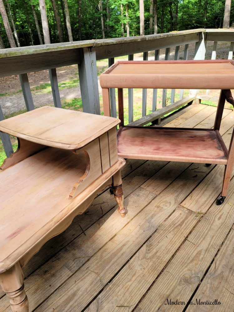 sanding down old furniture